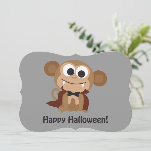 Vampire Monkey Halloween Party Invitation (Debout devant)