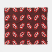 Vampire Mouths Illustrated Pattern Halloween Fleece Deken (Voorkant (Horizontaal))