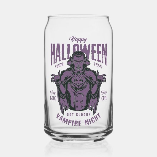 Vampire Night Halloween Glass – Paarse gotiek Blikvorm Glas (Voorkant)