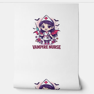 Vampire Nurse Shirt � Funny Halloween Medical Work Behang