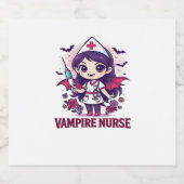 Vampire Nurse Shirt � Funny Halloween Medical Work Sparkling Wijnetiket (Enkel label)