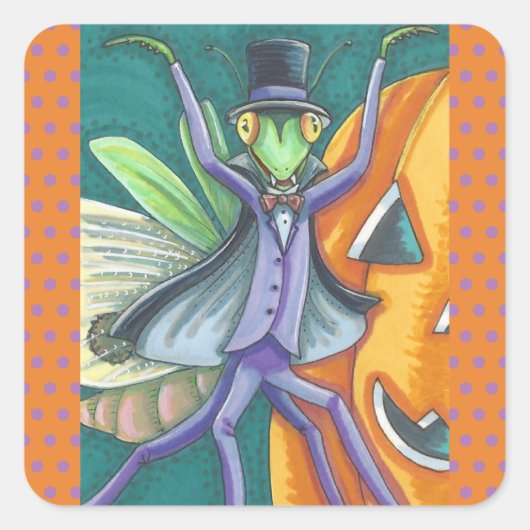 VAMPIRE PRAYING MANTIS BUG STICKERS SHEET Square (Voorkant)