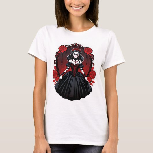Vampire Queen Aesthetic - Elegante Gotische Hallow T-shirt (Voorkant)