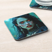 Vampire Queen: Dark Allure Art Bier Onderzetter (Linkerzijde)