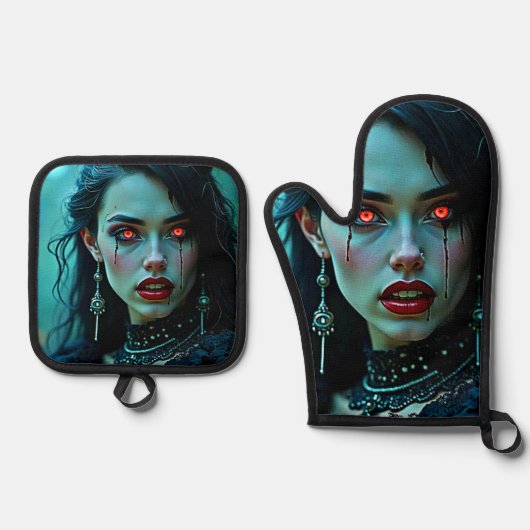 Vampire Queen: Dark Allure Art Ovenwant & Pannenlap Set (Voorkant)