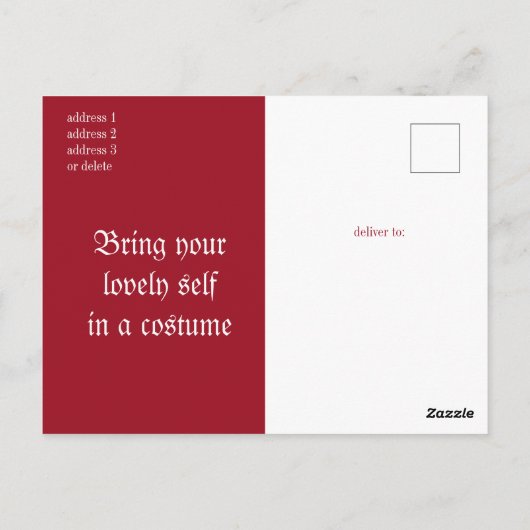 Vampire Red Lips Halloween Party Invitation (Dos)