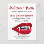 Vampire Red Lips Halloween Party Uitnodiging (Voorkant)