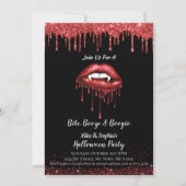 Vampire rode glitters lippen volwassenen Halloween Kaart (Voorkant)