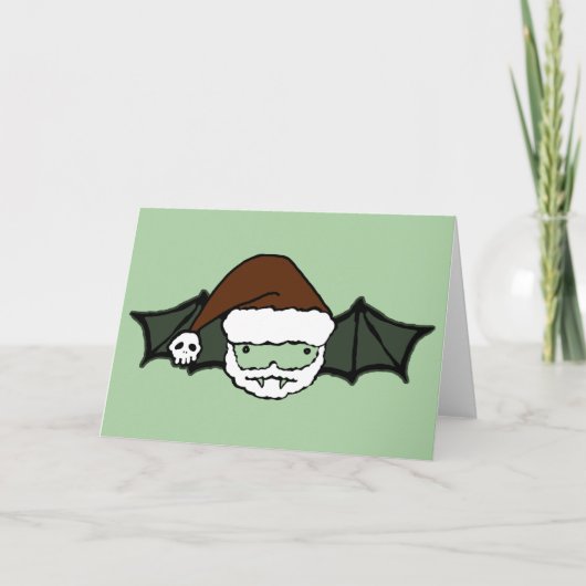 Vampire Santa Bat Feestdagen Kaart (Voorkant)