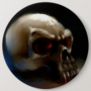 Vampire schedel ronde button 6,0 cm
