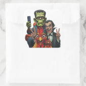 "Vampire Selfie" Chessy Chicken Selfies Vierkante Sticker (Tas)