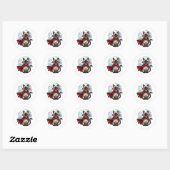 Vampire Siamese – Halloween Siamese kat Ronde Sticker (Vel)