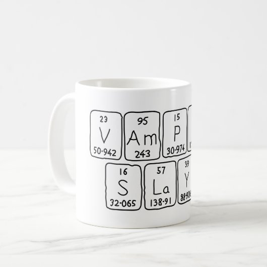 Vampire Slayer table périodique phrase mug (Devant gauche)