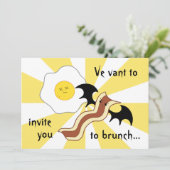Vampire spek en dode ei grappige brunch kaart (Staand voorkant)