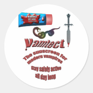 Vampire Sunscreen Ronde Sticker