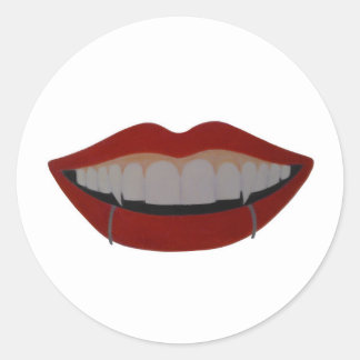 Vampire teeth ronde sticker
