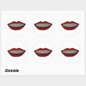 Vampire teeth ronde sticker (Vel)