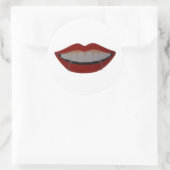 Vampire teeth ronde sticker (Tas)