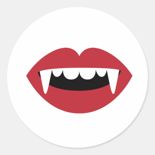 Vampire Teeth Ronde Sticker (Voorkant)