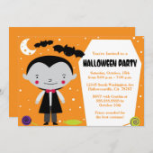 Vampire tombstone Halloween Costume Invitation (Devant / Derrière)