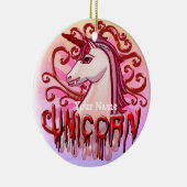 Vampire Unicorn Keramisch Ornament (Rechts)