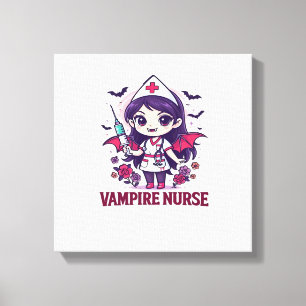 Vampire Verpleegster Shirt � Grappig Halloween Med Canvas Afdruk