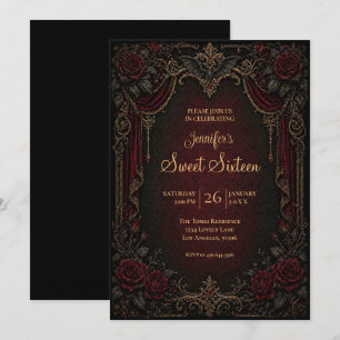Vampire Vintage Gotische Sweet 16 Kaart
