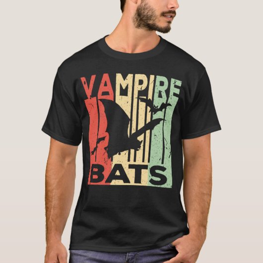 Vampire vleermuizen Retro T-shirt (Voorkant)