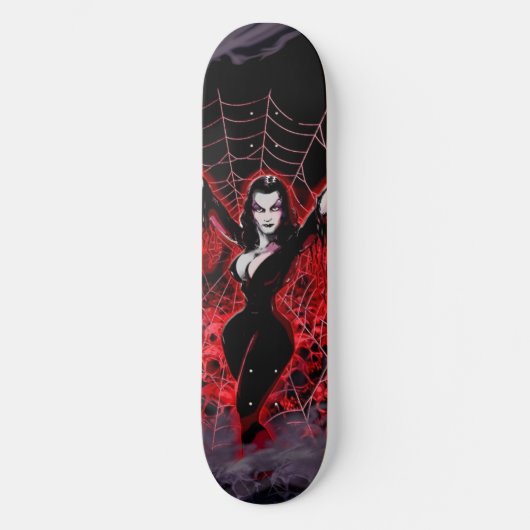 Vampire Woman Spider web gothic Skateboard (Voorkant)