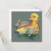 Vampire-Zombie Paaskuiken Kaart (Voorkant / Achterkant in situ)