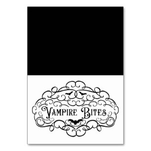 Vampirebeetjes Vintage Halloween-voedsel tent Kaart