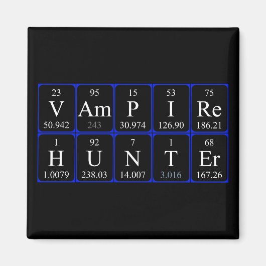 VampireHunter periodiek tabelfragment magnet Magneet (Voorkant)