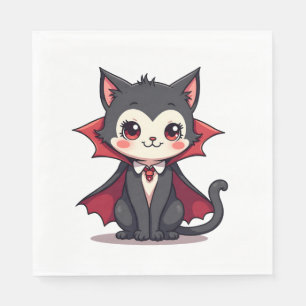 Vampirekat � Leuk Halloween Huisdier T-shirt Servet