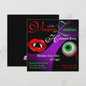 Vampires contre Zombies Invitations de la fête d'H (Devant / Derrière)