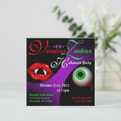 Vampires contre Zombies Invitations de la fête d'H (Debout devant)