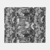 Vampire's Crypt Graves Skulls Bats Gothic Church Fleece Deken (Voorkant (Horizontaal))