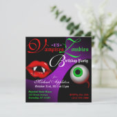 Vampires vs Zombies Halloween Invitations d'annive (Debout devant)