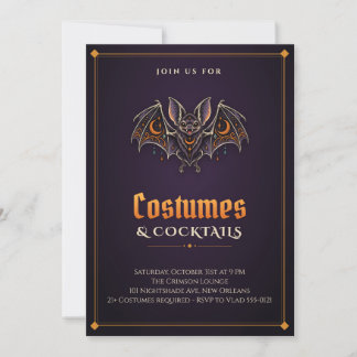 Vampirevleermuis kostuums en cocktails Halloween u Kaart