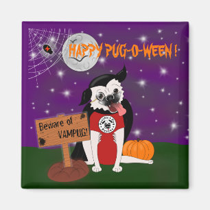 Vampug: Vampier Pug Halloween koelkast Magnet Magneet