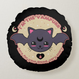 Vampurr Creepy Cute Halloween Rond Kussen