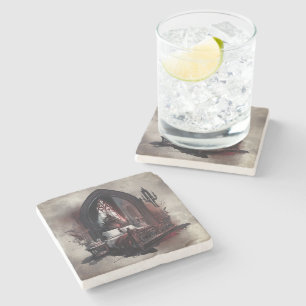 Vampy Boudoir   Gothic Red Victoriaans Slaapkamer  Stenen Onderzetter