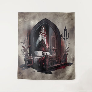 Vampy Boudoir Gothic Red Victoriaans Slaapkamer Wandkleed