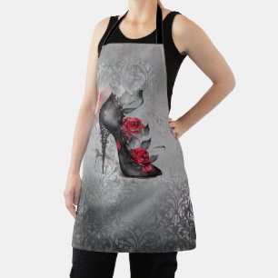 Vampy Spiked Stiletto Red Rose High Heel Grunge Schort