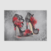 Vampy Strappy Stilettos | Red Rose Hakken op Grung Tissuepapier (Voorkant)