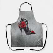 Vampy Vogue Grunge | Stiletto Lace Bootie Rozen Schort (Voorkant)