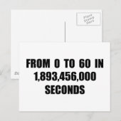 Van 0 tot 60 in seconden briefkaart (Voorkant / Achterkant)