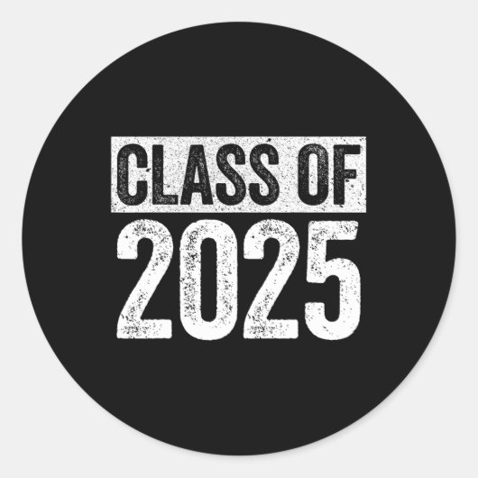 van 2025 Senior 2025 Afstuderen Shirt Ronde Sticker (Voorkant)