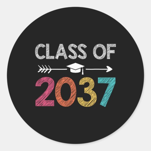 van 2037 EST 2024 groeien met ME Handprints K tot  Ronde Sticker (Voorkant)