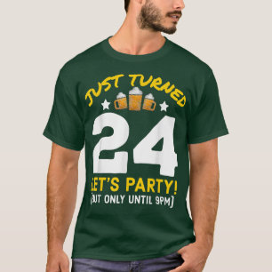 Van 24 tot 21.00 uur Funny 24th Birthday Beer T-shirt