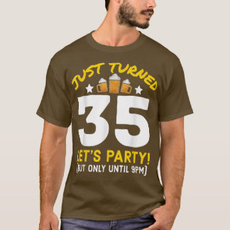 Van 35 tot 19.00 uur Funny 35th Birthday Beer T-shirt